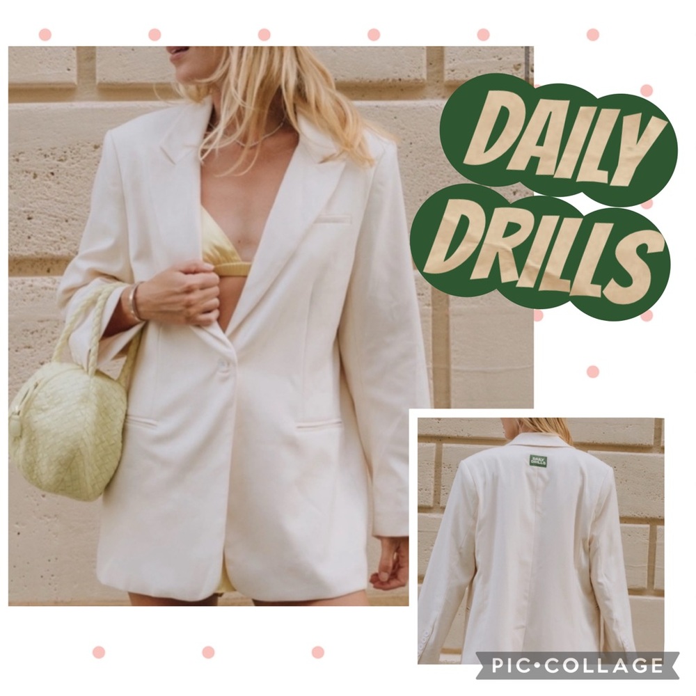Daily Drills Women’s XS/S Cream Oversized Blazer NEW Sport Coat